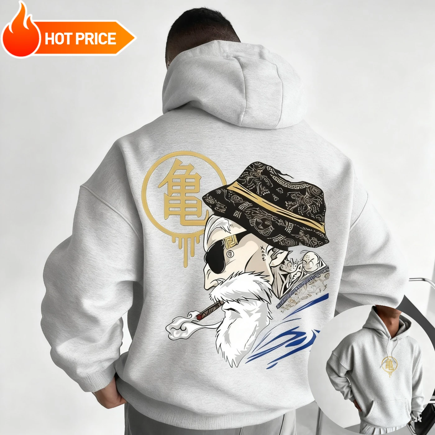 マスターロシドラゴンボールサイヤ人原宿冬男性パーカーストリー - Hoodie Women Oversized のレビューと価格