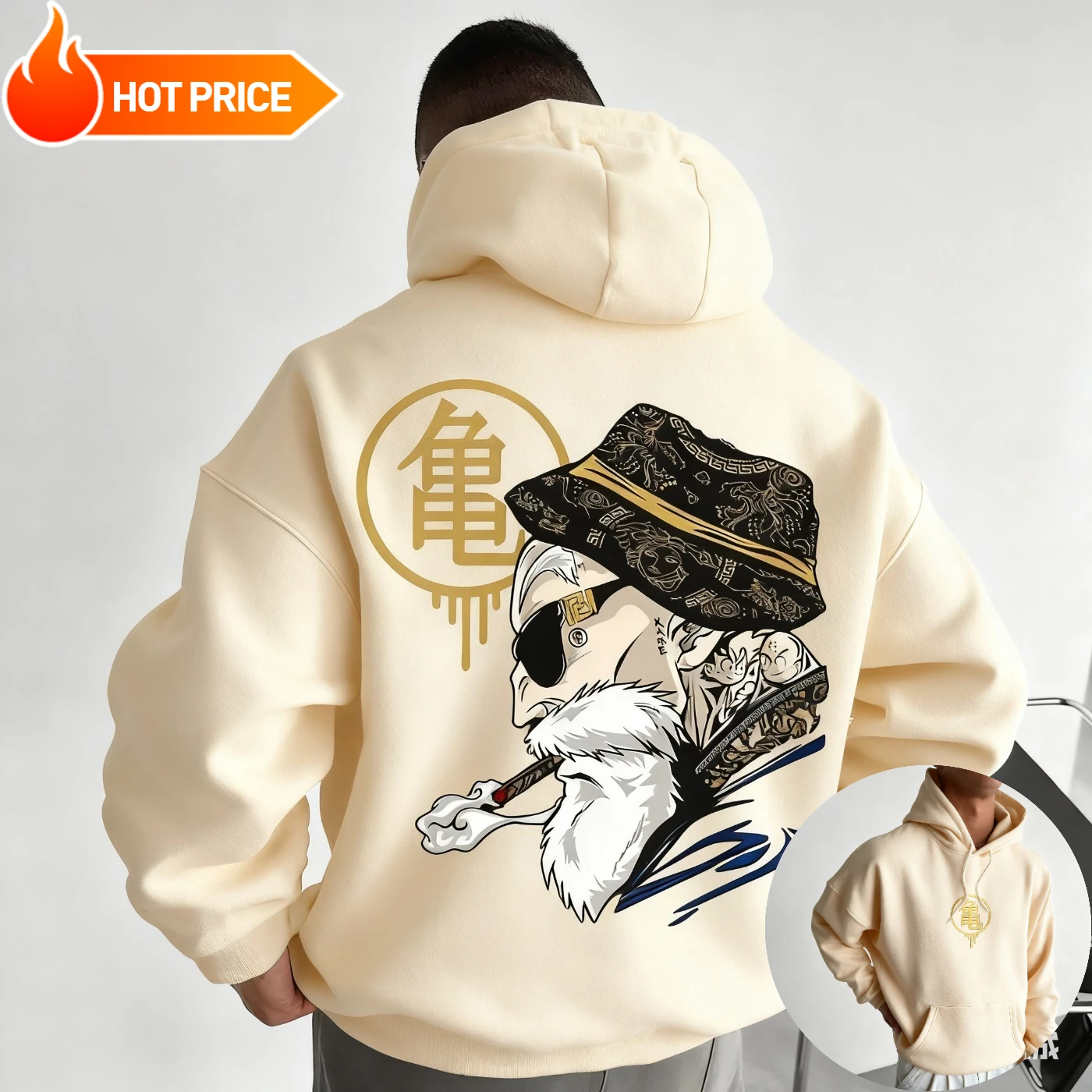 マスターロシドラゴンボールサイヤ人原宿冬男性パーカーストリー - Hoodie Women Oversized のレビューと価格