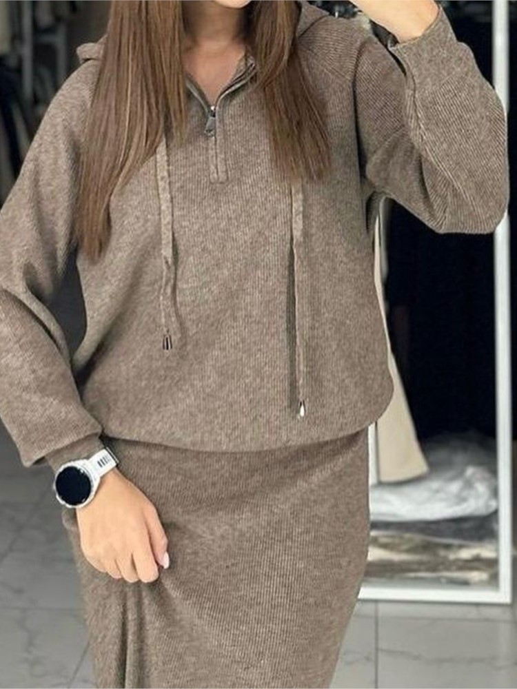 女性のファッションカジュアルスカートセット秋と冬シンプルな無 - Women'S Fashion Sweatshirts のレビューと価格