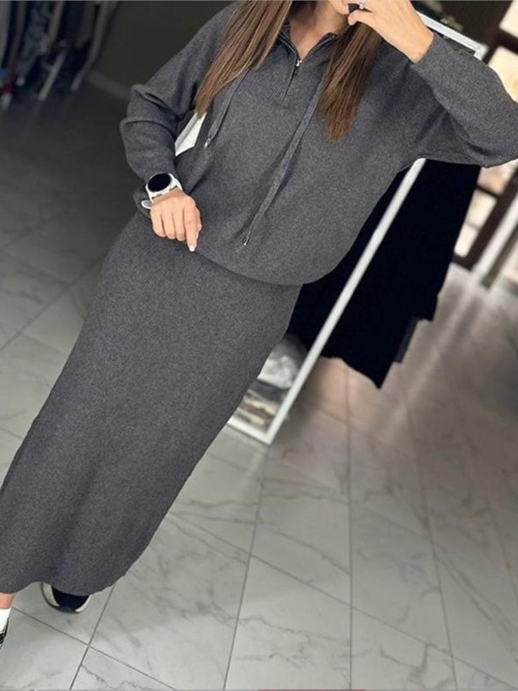 女性のファッションカジュアルスカートセット秋と冬シンプルな無 - Women'S Fashion Sweatshirts のレビューと価格