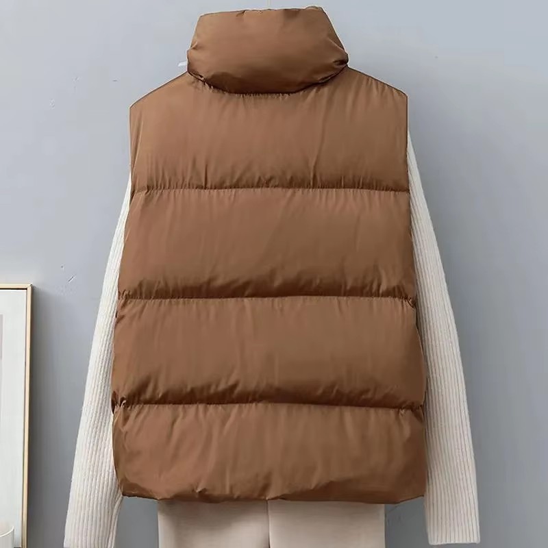 2025年新作 冬用 暖かい クロップドベストジャケット レ - Puffer Vest Fashion Women のレビューと価格