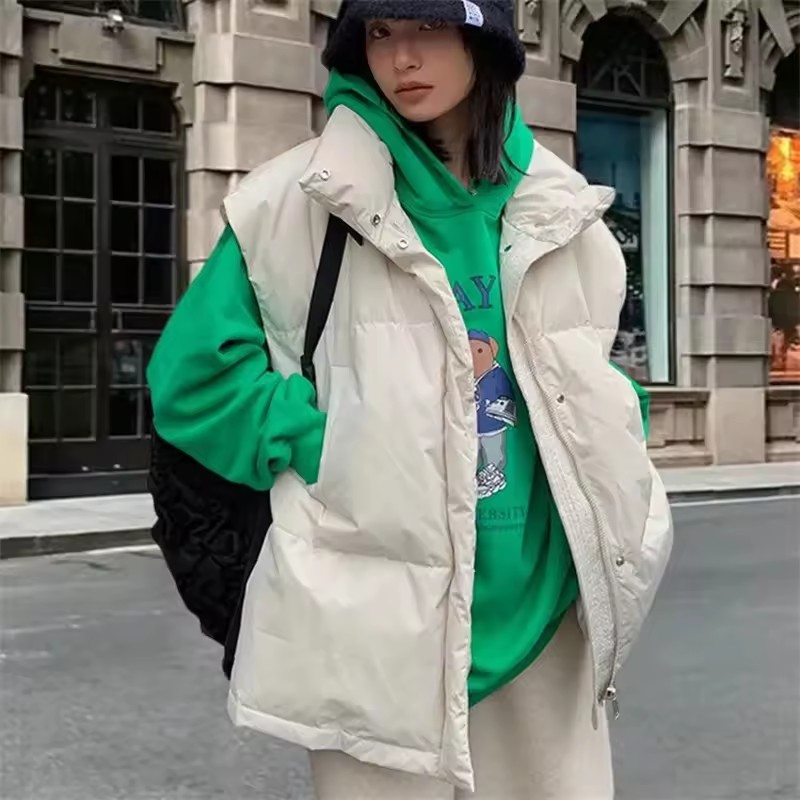 2025年韓国冬用ベストジャケット レディースファッション  - Puffer Vest Fashion Women のレビューと価格