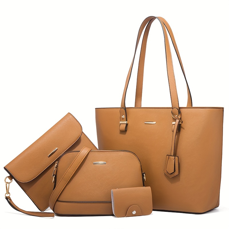 4点セット ファッション レディースバッグセット 無地 トー - Women Fashion Handbags のレビューと価格