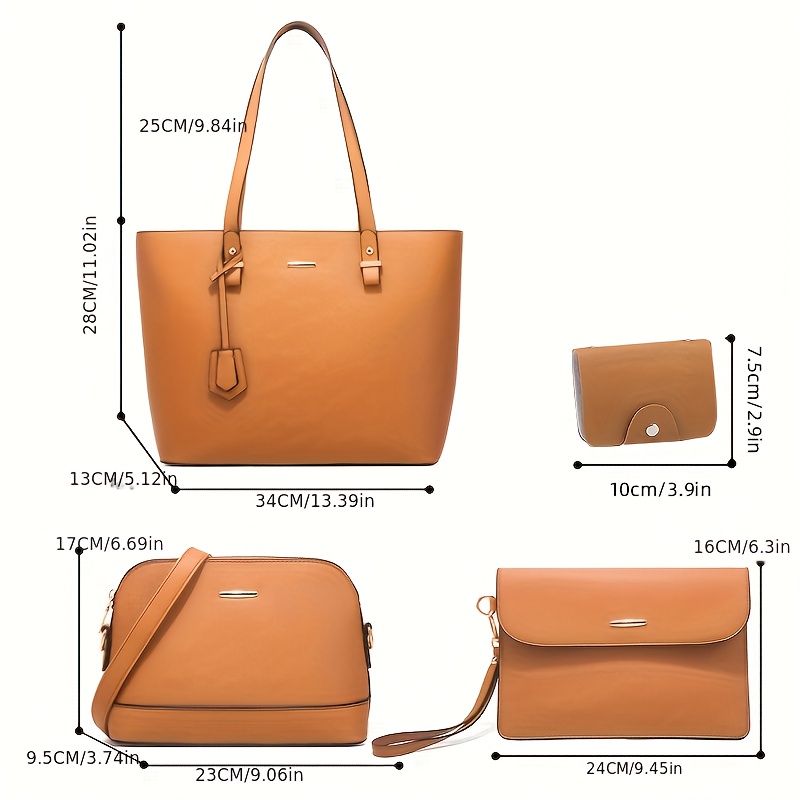 4点セット ファッション レディースバッグセット 無地 トー - Women Fashion Handbags のレビューと価格