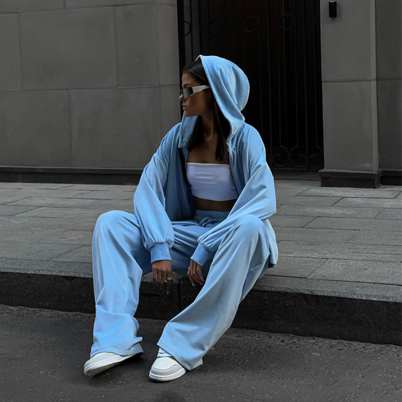 春のトラックスーツ レディース ツーピースセット - オーバ - Hoodie Women Oversized のレビューと価格
