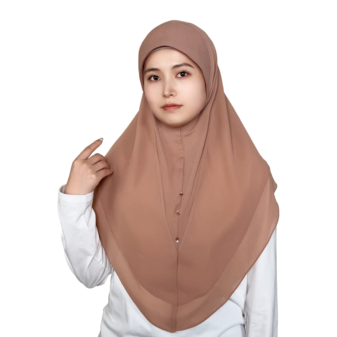 シフォンイスラム教徒インスタントヒジャーブ女性二重層アミラ化 - Women'S Fashion Layering のレビューと価格