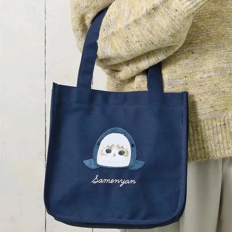 日本のモフサンド風のかわいいサメ猫の漫画柄手作りキャンバスシ - Canvas Tote Bag のレビューと価格
