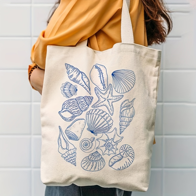 2026年 スターフィッシュとシェル柄 キャンバス製 レディ - Canvas Tote Bag のレビューと価格