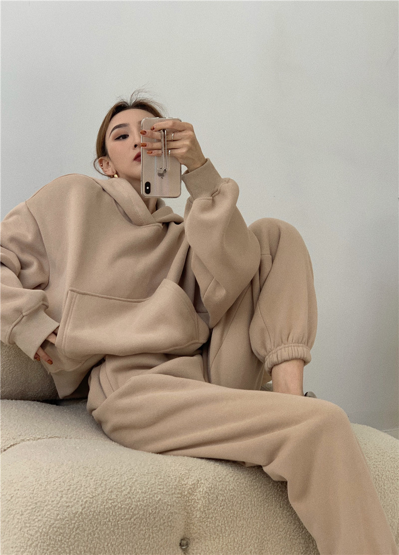 レディーストラックスーツスポーツスーツ,3点セット,特大パー - Hoodie Women Oversized のレビューと価格