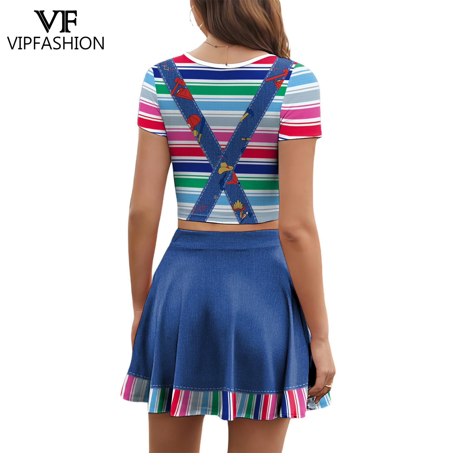 VIP ファッション女性ハロウィンチャッキーコスプレ衣装デニ - Women'S Fashion Overalls のレビューと価格